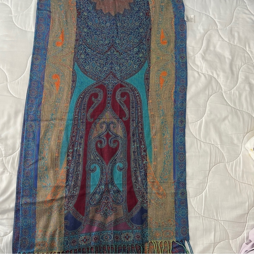 Assorted colors Tassle Boho Paisley Fringe Wrap Shawl Scarf 78” - Picture 10 of 11